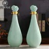 Jingdezhen Pacote de 0,5kg Conjunto de Garrafas de Vinho de Cerâmica Xiangyun Garrafa de Vinho de Cerâmica Decorativa Enfeites de Cerâmica Arranjo de Flores Conjunto de Vinho com Caixa de Presente