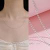 Collar de cruz de plata esterlina S999 para mujer, simple y versátil, cadena para clavícula, nueva explosión 2025, reemplazo de cadena lisa, collar de cadena desnuda