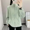 Nuevo abrigo de forro polar para otoño e invierno, abrigo de forro polar polar, suéter grueso con cuello alto, top cálido con forro de forro polar para exteriores