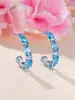 Pendientes de Moda Geométricos en Forma de C de Lujo Ligero y Alta Gama, Pendientes de Botón Elegantes