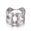Pulsera Abierta Geométrica de Acero Inoxidable Versión Ancha Exagerada Nueva Transfronteriza Serie de Flores Pulsera de Acero de Titanio Dropshipping