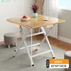 Mesa Dobrável Simples Mesa de Jantar para Casa de Aluguel Mesa de Jantar Portátil para Casa Mesa Redonda Barraca Exterior Mesa Quadrada Pequena