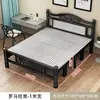 Cama plegable para uso doméstico, cama doble con estructura de hierro y colchón, cama sencilla para viviendas de alquiler, cama de tablero duro, cama para siesta en la oficina, cama individual