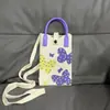 Bolso de Teléfono Móvil a Cuadros para Mujer Bolso Cruzado de Hombro Pequeño Lindo Ligero Bolso Tejido Bolso de Punto