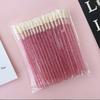 Pincel Labial Descartável com Haste de Cristal Mini Portátil para Batom, Gloss e Corretivo para Maquiadores