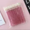 Pincel de Labios de Varilla de Cristal Pincel de Labios Portátil Pincel para Brillo de Labios Bastoncillo de Algodón para Glaseado de Labios Palillo Limpiador de Mousse para Pestañas