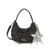 2026 Nueva Bolsa Linda de Estrella para Axila para Mujeres, Dulce Bolso de Luna Creciente con Lazo, Elegante Bolso de Hombro Cruzado para Viajes Diarios