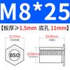 Acero al Carbono Galvanizado Espárrago de Agujero Ciego Tuerca Hexagonal Columna Chasis Lámina Metálica Placa de Presión Tuerca Columna Bso-M2M2.5M5M6M8