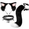 Cosplay Orejas de Gato Aro para el Cabello Accesorios de Cola de Gato Hechos a Mano Lindo Gato Madre Animal Oreja Accesorios para el Cabello Accesorios de Cola de Animal Traje