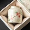 Tarro de Cerámica Flor de Durazno de Fábrica Tarro de Té Accesorios de Té Tarro de Almacenamiento de Té Sellado a Prueba de Humedad Caja de Almacenamiento de Té