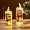 Set Navideño Transfronterizo de 4 Piezas Velas Electrónicas Navideñas Iluminadas Regalo Árbol de Navidad Alce Muñeco de Nieve Papá Noel