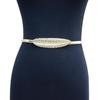 Cinto Feminino Europeu e Americano Transfronteiriço Cinto Feminino Casual Fivela de Pena Decorativa Metal Elástico Corrente de Cintura com Saia Casaco em Estoque