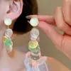 Pendientes Redondos de Resina con Aguja de Plata Estilo Casual Multiusos Pequeños Frescos Moda Pendientes de Gama Alta Pendientes Versátiles Diarios para Mujeres