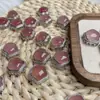 Caja de Estrella de Cristal de Fresa Incrustada con Diamantes Naturales Completos Accesorios Pulsera DIY Cara de Huevo Caja Mágica