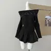 Nuevo suéter de moda coreana para otoño e invierno, elegante, de una sola manga con pedrería, para mujer, holgado y adelgazante, top de tendencia nicho