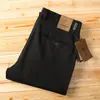 Pantalones Largos de Algodón Peinado Agiz Cómodos Transpirables Elásticos de Negocios para Otoño e Invierno de Gama Alta Rectos Versátiles Casuales para Hombre