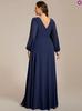 En Stock Ebay Aliexpress Amazon Otoño 2024 Ajuste Delgado Gasa Talla Grande Vestido de Manga Larga para Mujer
