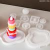 Molde de Silicona para Velas de Yeso, Piscina de Deseos Apilable de Resina, Molde para Bandeja de Portavelas de Circo Apilable