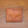 Nova Carteira de Couro Genuíno para Mulheres, Couro Bovino de Primeira Camada, Grande Capacidade, Carteira de Couro Vegetal Artesanal com Cor Desgastada para Homens de Fabricante de Guangzhou