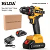 Hilda 21V Taladro Eléctrico de Litio Sin Escobillas Amarillo Modelo Nuevo Transfronterizo Ferretería Conveniente Renovación Taladro Eléctrico de Impacto Multifuncional