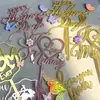 Decoración de pastel estilo transfronterizo ins para el Día de la Madre el Día de la Mujer, mariposa de color mágico de doble capa, adorno para pastel feliz del Día de la Madre