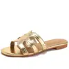Chinelos H para Mulheres, Uso Externo de Verão, Novos Sandálias Slide Tendência Versátil para Praia, Sandálias Baixas para Viagem e Férias J2526-7
