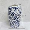 Vaso de Porcelana Azul e Branco Estilo Chinês Retrô de Alta Qualidade com Rachaduras de Gelo e Flores Verdes para Arranjo de Flores, Decoração de Sala de Estar e Entrada