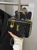 Bolsa de mão estilo Chanel 2026 novo modelo padrão diamante corrente de bolinhas douradas bolsa para mulheres versátil transversal mini bolsa de maquiagem