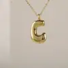 Venta Caliente Transfronteriza 18K Liso Lindo Versión Q Gordito Burbuja Colgante Alfabeto 26 Letras Estilo Minimalista de Nicho