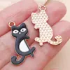 Desenho Fofo Gotejamento de Óleo Notas Musicais de Piano Gato Preto e Branco Pingente de Liga de Zinco Chaveiro DIY Acessórios de Joias