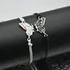 Pulseiras Europeias e Americanas Populares de Borboleta Tecidas à Mão para Casais, Melhores Amigos, Pulseiras de Amizade, Conjunto de Pulseiras Tecidas Simples e Modernas