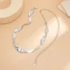 Cadena de Cintura de Cadena de Metal Corrugado Estilo Pop de Joyería Transfronteriza Europea y Americana Cadena Corporal Geométrica Asimétrica de Hoja