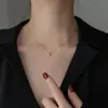 Estilo Popular Europeu e Americano Simples e Elegante Colar com Pingente de Diamante de 6 Garras para Mulheres Corrente para Clavícula de Verão Acessórios de Luxo Acessíveis Que Não Caem