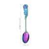 Cuchara Creativa de Acero Inoxidable, Cuchara Flor de Rosa, Cuchara para Postre y Café, Cuchara para Remover Miel, Cuchara para Sopa, Tenedor de Fruta Souvenir