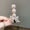 Pinza de Pato Estilo Coreano, Fresco y Dulce, Pasador de Perlas Artificiales, Moño, Hecho a Mano, Aspecto de Alta Gama, Pinza Lateral Estilo Coreano, Pinza para Accesorios del Cabello