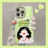 Funda de Teléfono Linda con Cadena para Apple 17, iPhone 15 Pro Max, Nuevo Modelo para Mujer 16, Divertido Diseño de Graffiti