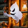 En stock 116.55cm Pegatina Blanca de Ventana Fantasma Decoración de Halloween Iluminación LED Poliéster Impermeable Transfronterizo Más Vendido Modelo Inflable