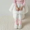 Zapatos Shang Mian Calentadores de Pierna de Algodón para Niños Otoño Invierno Engrosados Cálidos Lindos Dibujos Animados Muñeca 3D Niña Cubre Piernas para Bebé