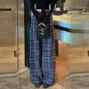 Conjunto de duas peças estiloso e elegante: suéter de tricô e calça pantalona xadrez para mulheres, conjunto elegante para afinar a silhueta na primavera e no outono