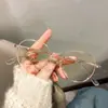 Gafas de Prescripción Estilo Coreano para Estudiantes, Gafas Trendy de Alto Valor para Mujer con Filtro de Luz Azul de Alta Definición, Gafas Lisas para Adelgazar el Rostro sin Graduación con Envío Gratis