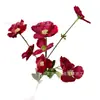 Flor de Seda de Loto Plateado Artificial Flor de Begonia Pasillo de Boda Decoración Suave para el Hogar Arreglo Floral Materiales Florales DIY Venta al por Mayor Decoración de Sala de Bodas