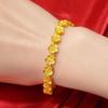 Pulsera de Oro Aluvial para Mujer, Lujo Accesible, Pulsera de Corazón de Alta Gama, Pulsera de Trébol de Cuatro Hojas, Pulsera con Palabra de Bendición, Adorno Exquisito para Niñas