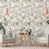 Pegatina de Pared Floral Romántica Autoadhesiva Papel Tapiz Resistente a la Humedad y al Moho Ecológico Lujo Ligero Decorativa para Pared de Dormitorio Armario Renovación