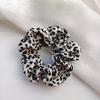 Novo Retro French Colon Sweet Wave Dot Hair Rope Ins Outono e Inverno Leopard Adulto Banda de Couro High-end Acessórios de Cabelo