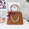 Cesta de almacenamiento tejida similar al ratán, cesta de regalo de frutas, cesta de regalo portátil, regalo de mano de dama de honor, caja vacía, caja de regalo, cesta de flores