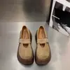 Sapatos Birkenstock de sola grossa femininos 2026 nova coleção primavera plataforma com aumento de altura mocassins retrô para pessoas baixinhas, mocassins Birkenstock versáteis