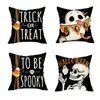 Amazon Transfronterizo Temu Popular Lino al por Mayor Funda de Almohada de Halloween Funda de Almohada Cuadrada de Felpa Funda de Almohada Cómoda
