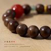 Pulsera de cuentas redondas de madera de incienso de Kalimantan Colgante de raíz de loto tallada Xiuyu Pulsera Wen play Joyería de cuentas de Buda al por mayor