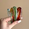Set Retro de 4 Piezas de Pulseras de Resina, Reglas Geométricas, Anillos Lisos, Pulseras de Resina, Elegantes Pulseras de Diseño de Nicho Ins para Mujer