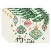 Manteles individuales navideños más vendidos transfronterizos, nueva serie de muñeco de nieve y renos, tapetes resistentes al calor, lino Amazon